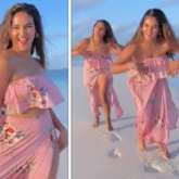 Sisters Shakti Mohan and Mukti Mohan twin in co-ord sets as they dance to Hrithik Roshan – Preity Zinta’s ‘Haila Haila’ song on the beach in Maldives