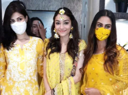 Rhea Chakraborty and Krystle D’Souza look stunning at Rumi Jaffery’s daughter Alfia’s Mehendi ceremony