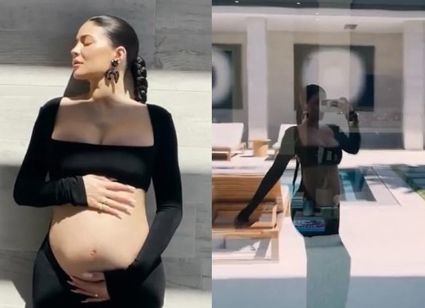 Kylie Jenner shows off her slim post-baby body in tiny black shorts and bra  in new video