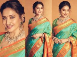 Madhuri Dixit is an epitome of grace and elegance in a traditional Paithani saree worth Rs. 35,000 as she begins Ganesh Chaturthi celebration