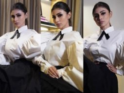 Mouni Roy keeps it chic in puffed sleeved shirt and tulle skirt worth Rs. 41,750