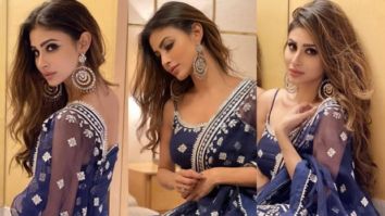 Mouni Roy looks opulent in navy blue embellished silk sharara worth Rs.26,500