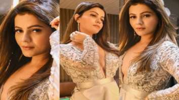 Rubina Dilaik looks smoking hot in a silver sequin dress with a plunging neckline