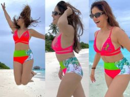 Rubina Dilaik raises the temperature in a sexy bright pink bikini during her vacation in the Maldives