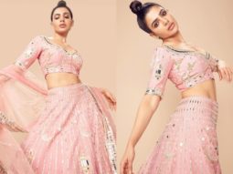 Samantha Akkineni looks dreamy in a radiant plush pink lehenga styled with a diamond nose ring
