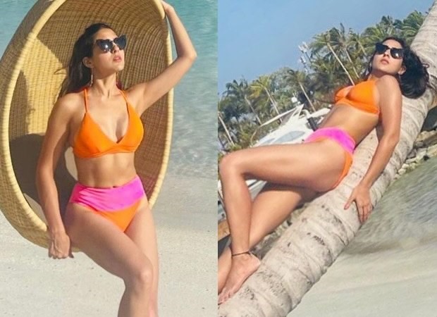 Sara Ali Khan Stuns In A Sexy Colour Blocked Bikini In Maldives Bollywood News Bollywood Hungama