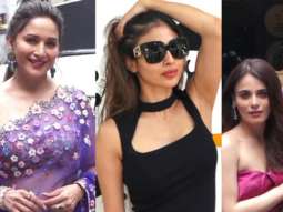 Spotted: Madhuri Dixit and Mouni Roy at Dance Deewane set in Filmistan studios, Goregaon, Mumbai