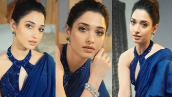Tamannaah Bhatia glows in radiant blue saree gown worth Rs. 45,000
