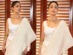 Yami Gautam makes a statement in a saree dress from Ituvana worth Rs. 19,800 for Bhoot Police promotions