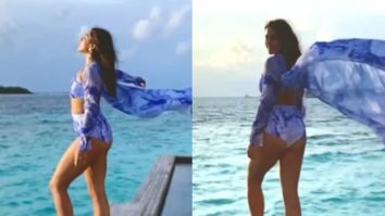 Sara Ali Khan turns up the heat in a sexy blue and white bikini and matching beach shrug