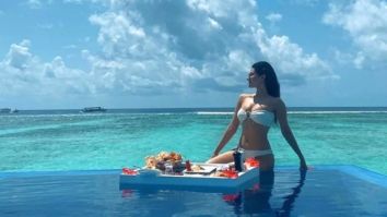 Amyra Dastur turns up the heat in blue bikini enjoying her floating breakfast during her vacation to the Maldives
