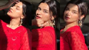 Avneet Kaur looks beautiful in a red chikankari kurta in sunkissed pictures