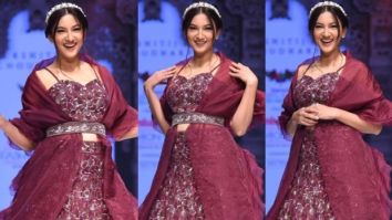 Bombay Times Fashion Week 2021: Gauahar Khan stuns as a showstopper in a gorgeous maroon lehenga by Kshitij Choudhary
