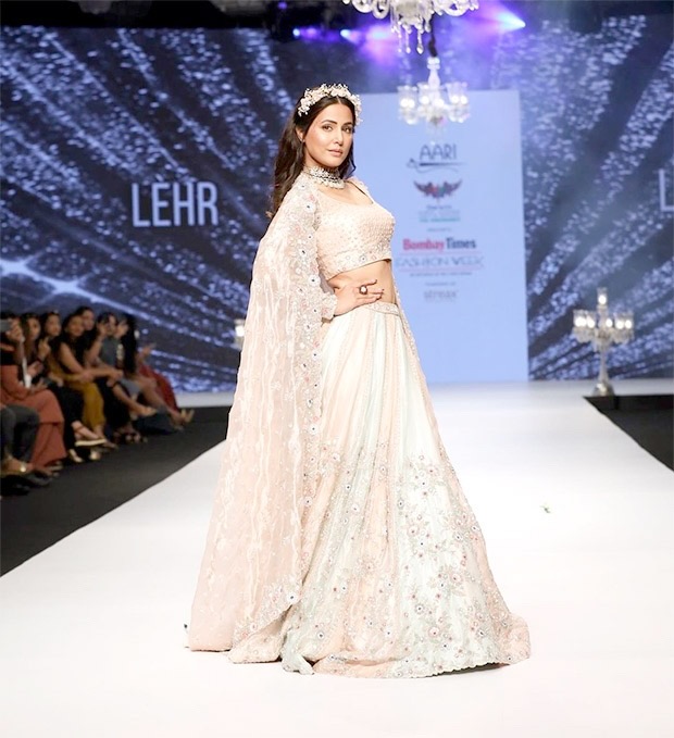 Bombay Times Fashion Week 2021: Hina Khan turns showstopper in gorgeous dusty pastel lehenga by Aari