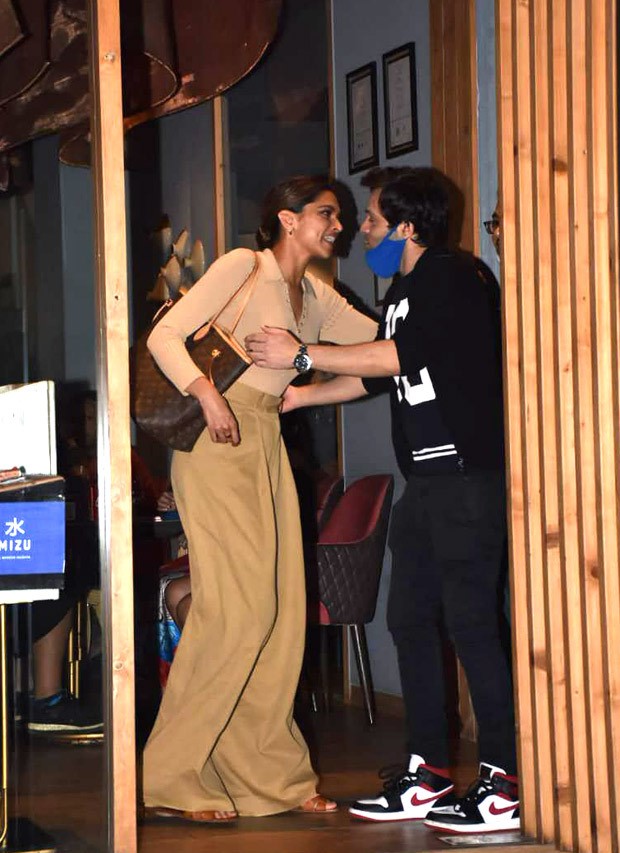 Deepika Padukone rocks the monotone nude palette along with a Louis Vuitton bag worth Rs. 2 lakhs as she steps out for dinner in the city