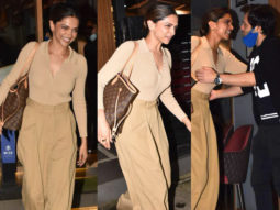 Deepika Padukone rocks the monotone nude palette along with a Louis Vuitton bag worth Rs. 2 lakhs as she steps out for dinner in the city