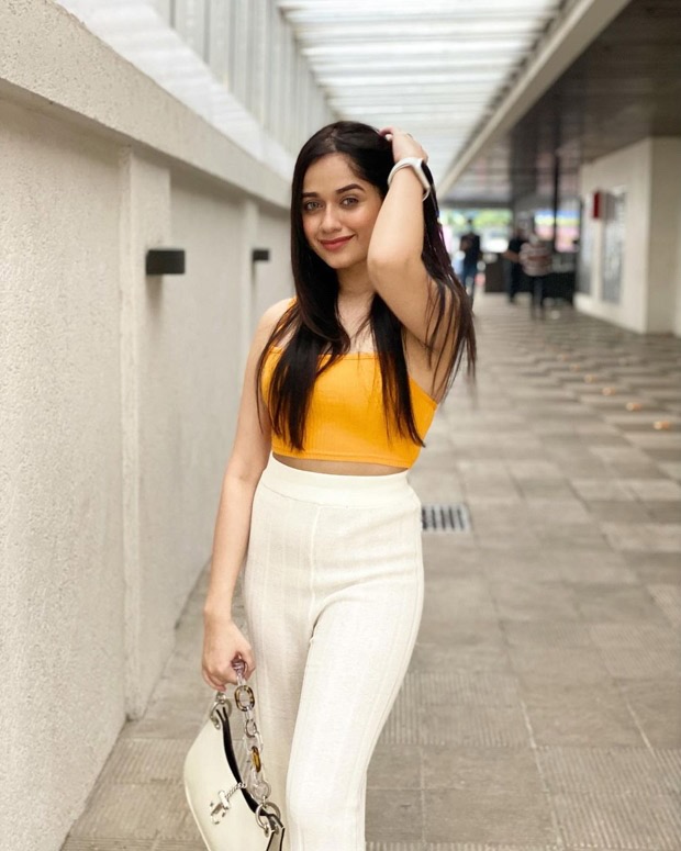 Jannat Zubair slays in a chic yellow spaghetti top styled with white bottoms