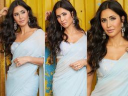Katrina Kaif is a compelling vision in ice blue Anita Dongre saree worth Rs. 29,000 for Sooryavanshi promotions on Bigg Boss 15