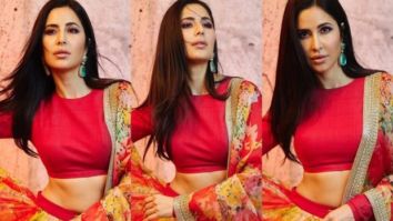 Katrina Kaif looks majestic in red floral lehenga by Sabyasachi for Sooryavanshi promotions