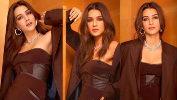 Kriti Sanon looks chic in an all brown outfit paired with diamond studded jewellery