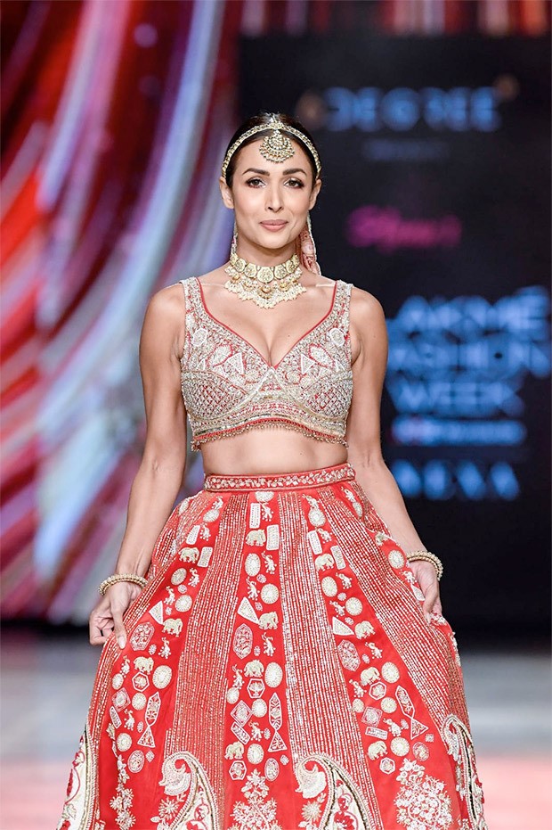 Malaika Arora turns showstopper for Annu Patel’s wedding wear collection at FDCI x Lakmé Fashion Week