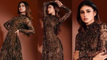 Mouni Roy looks gorgeous in bodycon embellished gown for promotions of her song