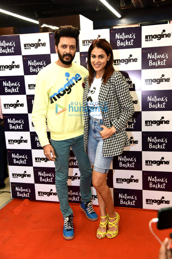 Photos: Riteish Deshmukh and Genelia D’Souza snapped in Delhi for the launch of their brand Imagine Meats at Nature’s Basket
