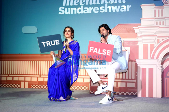 photos sanya malhotra and abhimanyu dassani snapped at the trailer launch of meenakshi sundareshwar 5