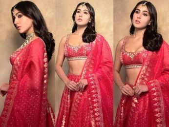 Sara Ali Khan looks bespoke in a red Anita Dongre creation worth Rs. 1,50,000