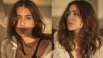 Sara Ali Khan looks pristine in a sexy black lace bodysuit styled with a white oversized shirt