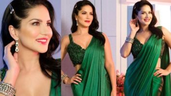 Sunny Leone turns up the heat in a sexy green saree