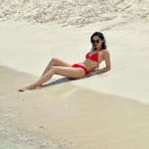 Manushi Chhillar enjoys sunny beach weather in Maldives in skimpy red bikini, see photos 