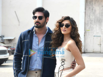 Photos: Ahan Shetty, Tara Sutaria snapped at Mehboob Studios for Tadap promotions
