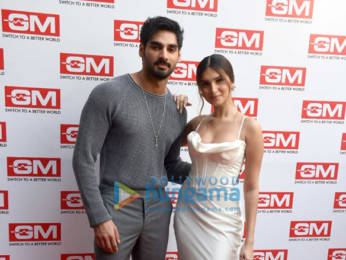 Photos: Ahan Shetty and Tara Sutaria snapped promoting Tadap at the GM Modular store
