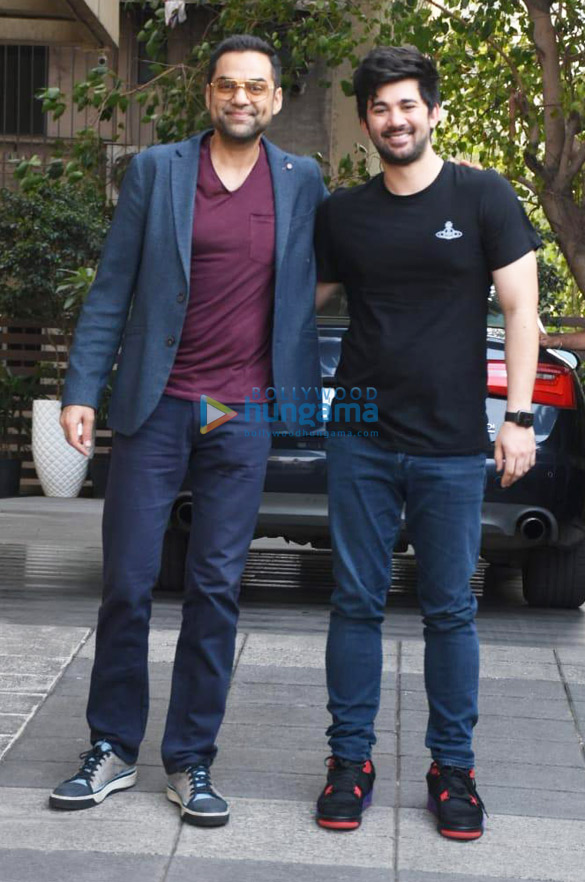 photos karan deol spotted with his uncle abhay deol for the promotion for their film velle 3