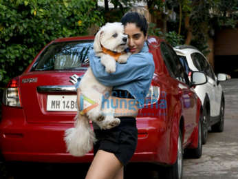 Photos: Neha Bhasin spotted in the city with her dog