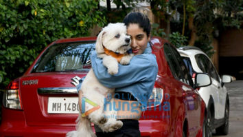 Photos: Neha Bhasin spotted in the city with her dog