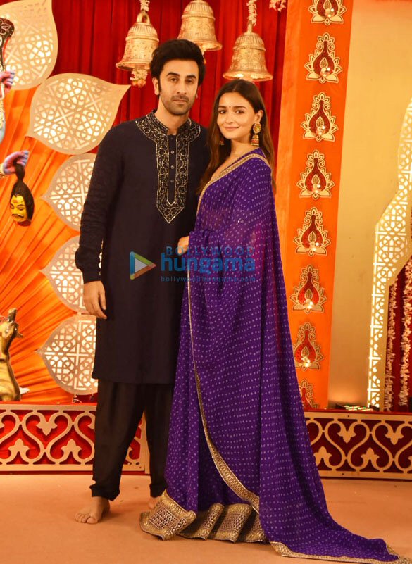 photos ranbir kapoor alia bhatt ayan mukerji and other at north bombay sarbojanin durga puja 2
