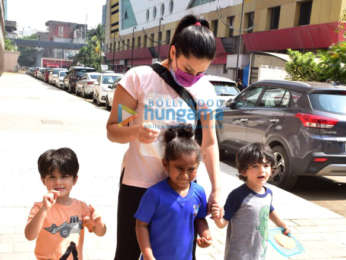 Photos: Sunny Leone snapped in Andheri with her kids