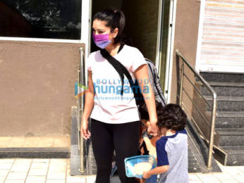 Photos: Sunny Leone snapped in Andheri with her kids