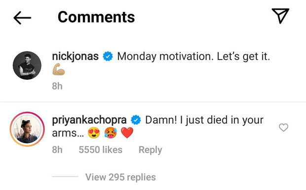 Priyanka Chopra leaves "romantic" comment on Nick Jonas' work out video after dropping 'Jonas' surname from social media handles
