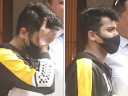 Aryan Khan’s friend Arbaaz Merchant poses for paparazzi after marking his attendance in the NCB office