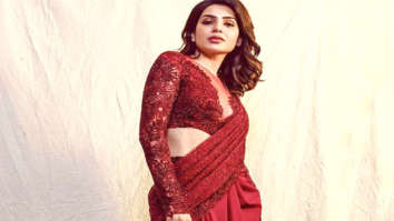 Samantha Ruth Prabhu creates a smokestorm in a bold red saree with a slit