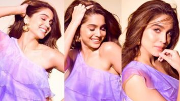 Sharvari Wagh is pristine beauty in lilac one shoulder ruffle dress worth Rs.5,500 for Bunty Aur Babli 2 promotions