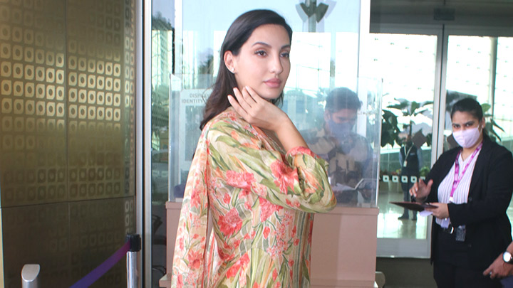 Spotted: Nora Fatehi at Mumbai Airport in Indian Avatar