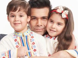 Karan Johar twins with his kids as they wear matching outfits for their family portrait on Diwali