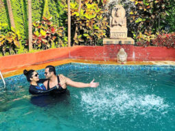 Sugandha Mishra and Dr Sanket Bhosale spend some quality time by the poolside