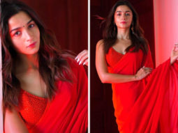 Alia Bhatt brings red glamour to reality with a whole lot of sass in Sabyasachi Mukherjee lehenga saree for RRR trailer launch 