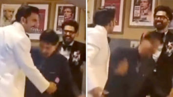 K. Srikkanth shakes a leg with Ranveer Singh and Harrdy Sandhu during the premiere of 83