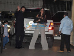 Photos: Saif Ali Khan, Kareena Kapoor Khan and son Taimur Ali Khan snapped at Karisma Kapoor’s house in Khar